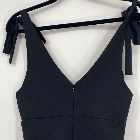 NWT Lulus Date Night Done Right Black Tie-Strap Bodycon Midi Dress Black XS - Picture 10 of 16